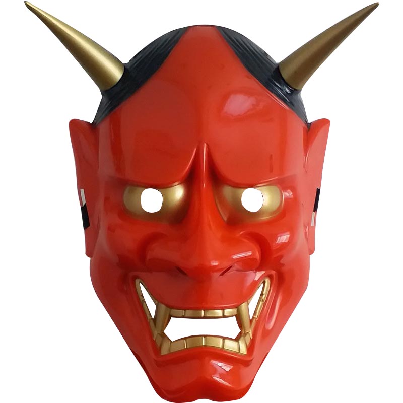 般若面具男恐怖日本鬼面恶魔鬼脸班诺面具日式鬼首鬼面具cos道具