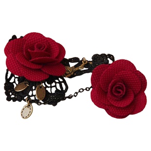 红色戒指一体链结婚表演手链装饰夸张手镯儿童洛丽塔手饰森系配饰