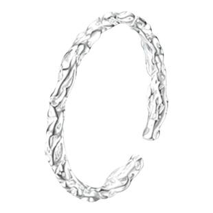 925纯银糖纸戒指女个性不规则食指戒轻奢高级指环可开口调节戒子