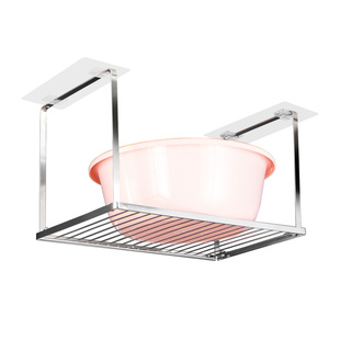 卫生间脸盆收纳架浴室不锈钢脸盆架底部放盆架厕所柜下盆子置物架