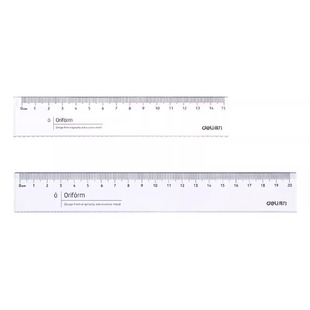 得力带波浪线直尺小学生多功能透明尺子高颜值绘图测量直尺套装