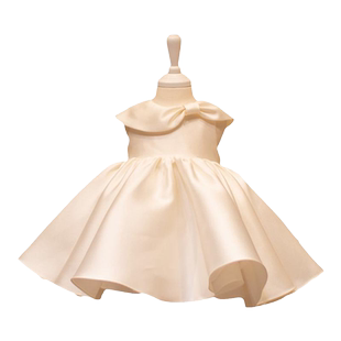 女童公主裙儿童礼服小花童演出服连衣裙周岁生日宴演出服简约新款