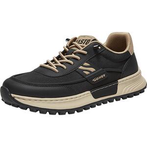 百思图2026夏季商场新款网面透气阿甘鞋时尚复古运动男鞋WDY01BM6