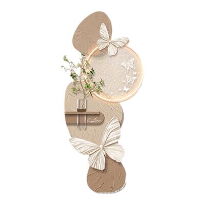 水培绿植奶油风玄关装饰画