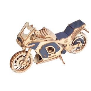 复古摩托车木制模型摆件手工拼插榫卯结构拼装积木立体动态拼图