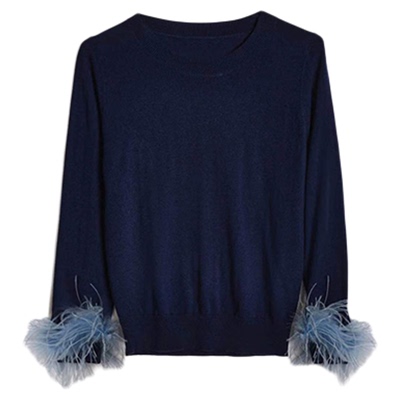 CAN春季新款时尚设计感针织上衣