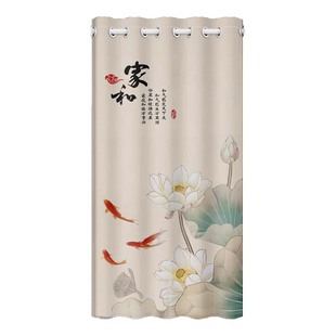 中式门帘免打孔家用卧室化解门对门入户玄关空调挡风遮挡帘门帘子