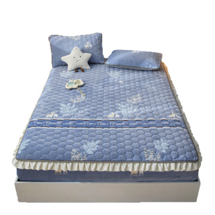 加绒牛奶绒夹棉床笠单件冬季加厚法兰珊瑚绒床垫保护套床罩可定制