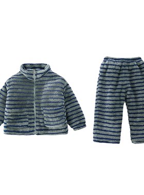 男童珊瑚绒加绒保暖家居服套装
