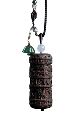 柬埔寨菩萨棋沉香雕刻天珠挂饰