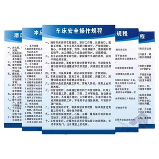 安全操作规程制度牌机械设备车间安全生产管理标识牌车床磨床钻床空压机操作流程电工安全职责挂图墙贴定制