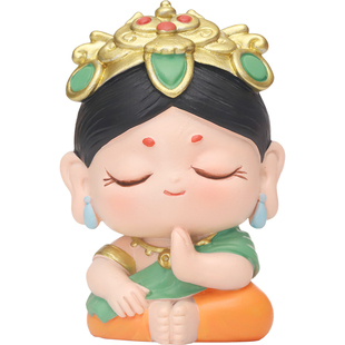 可爱欢乐小福星摆件创意办公室工位桌面禅意宝宝佛Q版手办装饰品