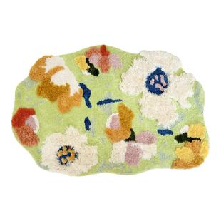 卧室床边地毯多巴胺小清新少女房间装饰改造不规则地垫阳台飘窗毯