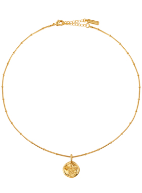 珍珠项链复古星币吊坠女