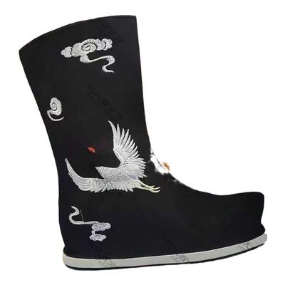 汉服鞋子男古风古装刺绣鞋子内增高男靴子小生男古代百搭明制靴子