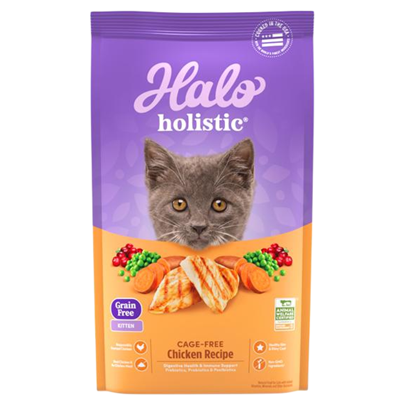美国进口Halo自然光环纯鲜肉猫粮holistic全能系列幼猫猫粮10磅
