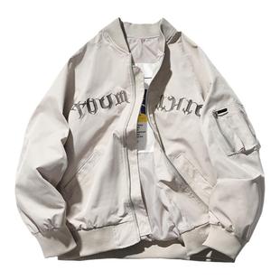 BOYUE帛跃刺绣棒球服外套秋冬日系青春运动情侣防水男飞行员夹克