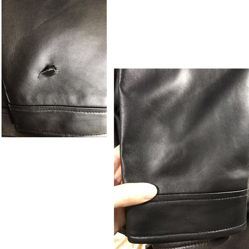 皮衣破洞修补皮衣修补修复补皮衣破洞无痕换皮皮衣翻新护理上色