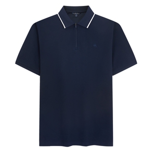 Brooks Brothers/布克兄弟男士26夏新品镶边刺绣logo半拉链polo衫