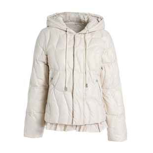 高端品牌轻薄连帽羽绒服女短款2025新款冬季时尚白鸭绒外套小个子