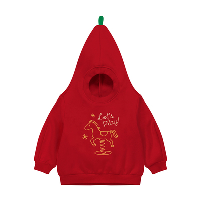 BBQB儿童加绒加厚新年卫衣