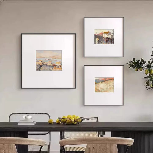 海边小镇风景装饰画北欧简约现代客厅壁画小众艺术餐厅玄关画挂画