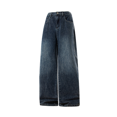 Dream made 美式解构拼接水洗牛仔裤男2026春季新款直筒阔腿裤子