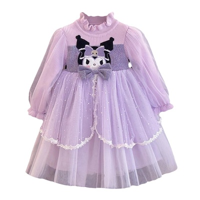 女童甜美卡通库洛米公主蓬蓬纱裙