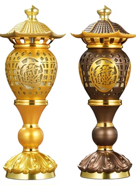 招财合金宫灯佛堂佛前供奉灯上供灯菩萨长明灯家用室内LED神柱灯