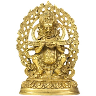 纯铜二臂玛哈嘎拉佛像密宗藏传大黑天财神护法像家居供奉佛像摆件