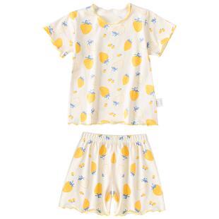 伊比之鸭夏季女宝可爱风短袖短裤睡衣套装家居服睡衣