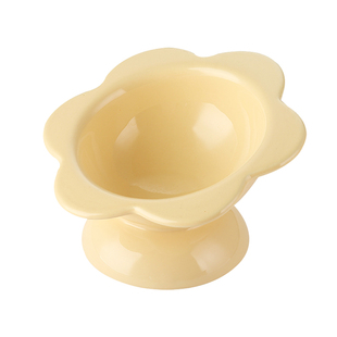 元気喵丨太阳花朵猫碗陶瓷水碗猫咪食盆斜口高脚保护颈椎防打翻