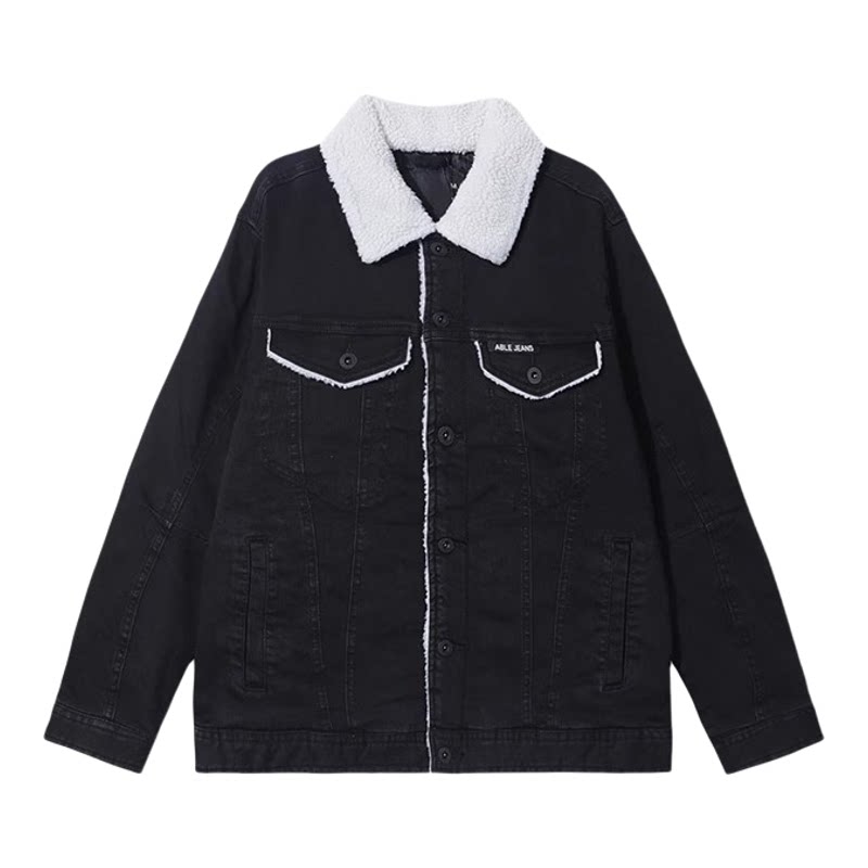 ABLE,JEANS羊羔绒牛仔棉服男女