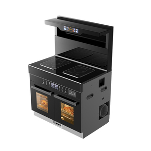 冈田（日本）纯电集成灶家用一体灶消毒柜蒸烤箱一电一陶烟灶套装