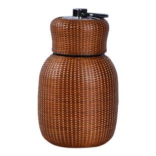 竹水杯高颜值复古手工竹编水杯竹杯子不锈钢竹丝杯保温杯茶杯便携