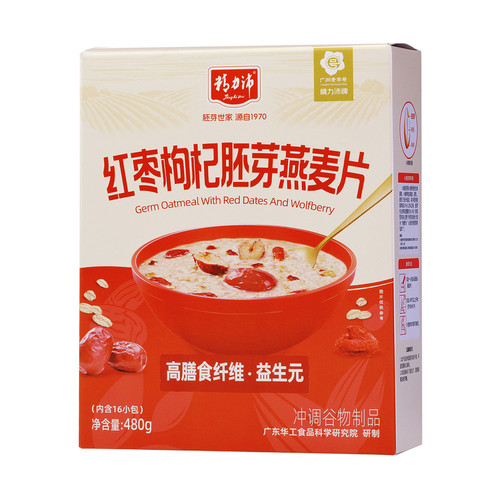 精力沛红枣枸杞胚芽牛奶燕麦片即食冲饮水果谷物早餐粥小袋装480g