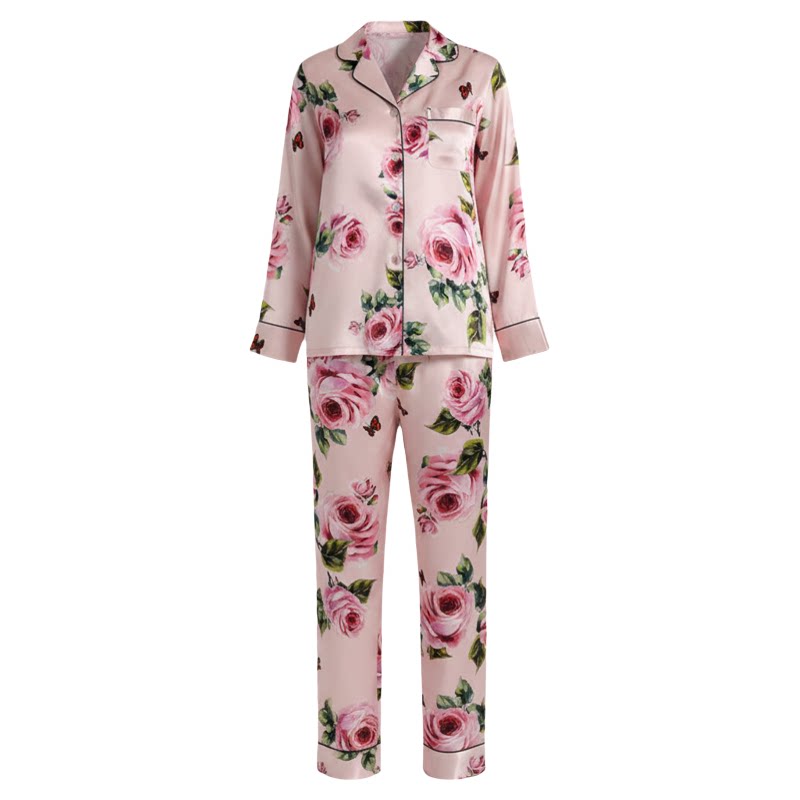 法莱舒卡花色高档真丝睡衣女新款睡衣/家居服套装