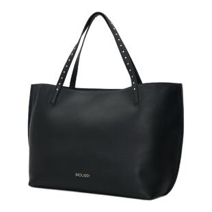 MOUSSY Office Max真皮铆钉大托特包真皮手提大容量牛皮包