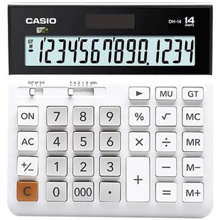 Casio/卡西欧DH-14超宽计算器办公用品文具商务太阳能现货包邮学生财务会计非语音计算机
