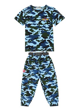 儿童迷彩服套装男童纯棉夏装短袖