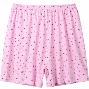 3条装 中老年100%纯棉内裤女平角全棉妈妈奶奶大码打底裤三分短裤