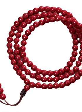 正品朱砂108颗手链念珠多圈手串