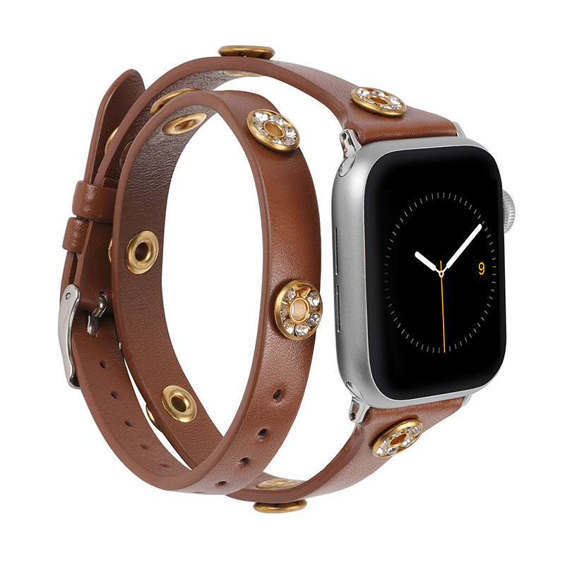 适用applewatch苹果手表带小众夏iwatch10双圈男女真皮11特价清仓