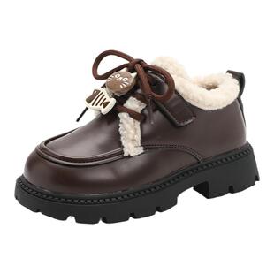 女童皮鞋2025新款秋冬棉鞋公主鞋子百搭软底防滑冬鞋儿童二棉鞋子