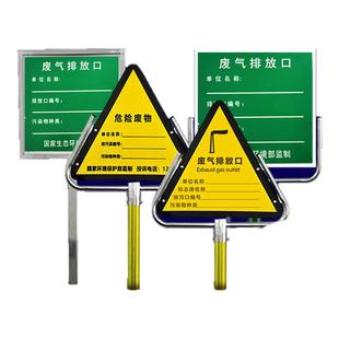 废气排放口标识牌立柱式危险废物信息公开栏危废间贮存场所警告标志安全警示牌危废管理制度告示牌定制