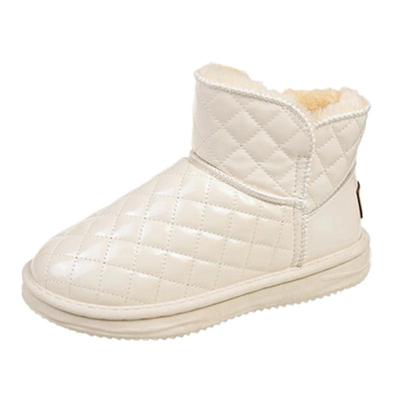 皮毛一体雪地靴女加绒加厚短靴子
