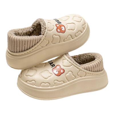 外穿防滑保暖包跟可爱棉拖鞋