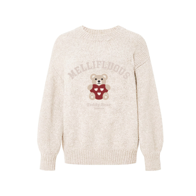 JAMUUS复古可爱小熊套头毛衣