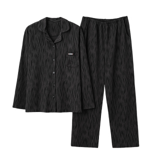 2025年新款情侣睡衣女秋冬季纯棉长袖男士加肥加大码高级感家居服