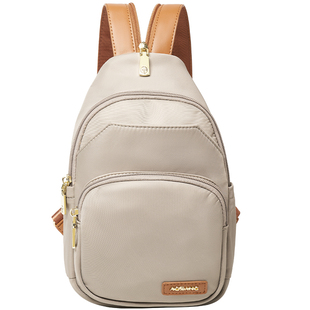 奥康多功能双肩包2026新款单肩包女款斜挎包多功能胸包潮帆布背包